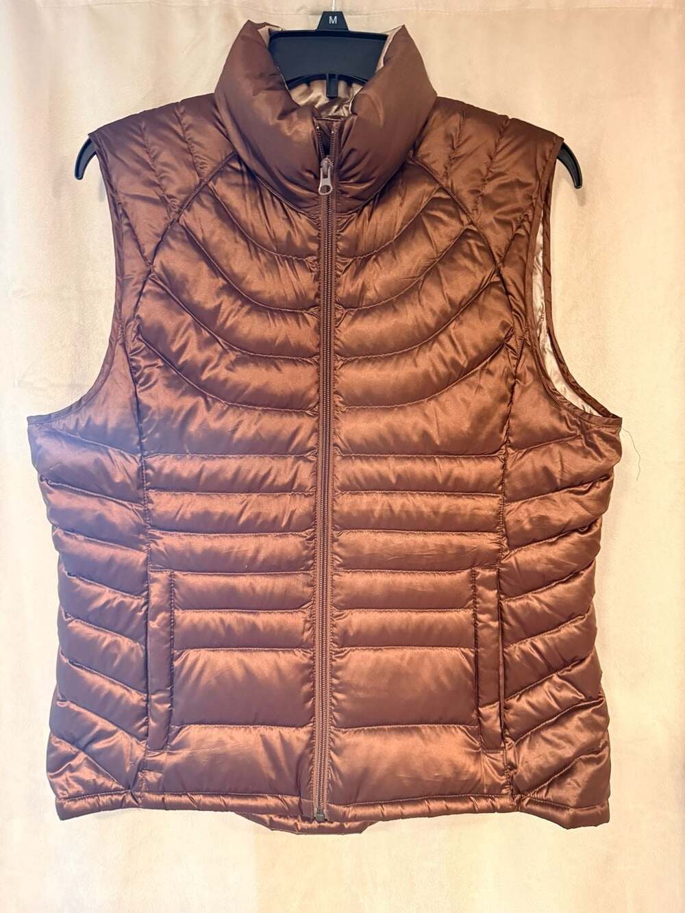 Bernardo Goose Down Vest Size L Copper Brown Puffer